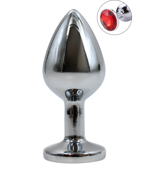 Plug bijou en aluminium bijou rouge Medium - RY-002RED